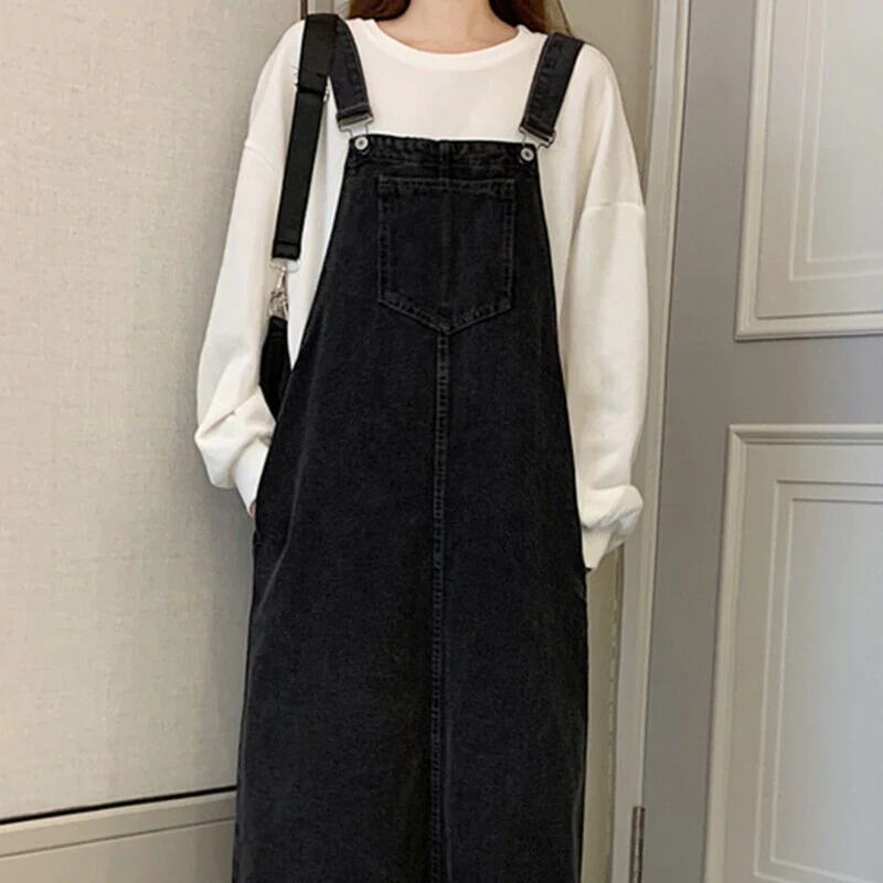 Lässiges Jeans-Latzkleid mit Vordertasche - Arvani