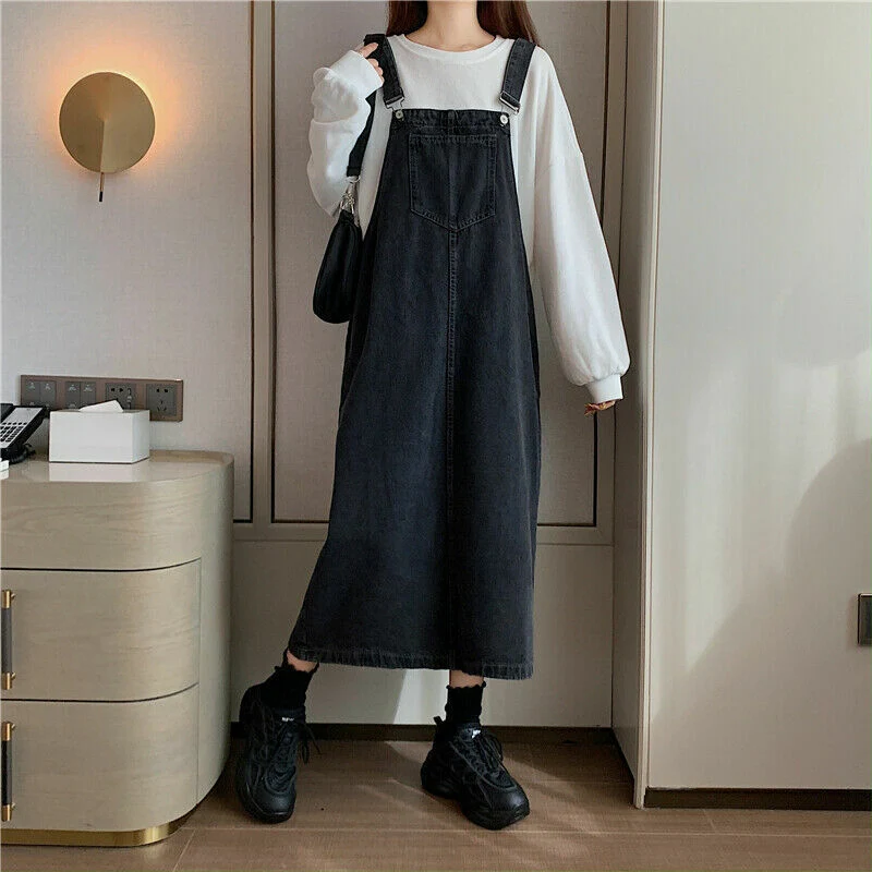 Lässiges Jeans-Latzkleid mit Vordertasche - Arvani