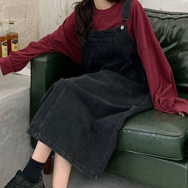 Lässiges Jeans-Latzkleid mit Vordertasche - Arvani