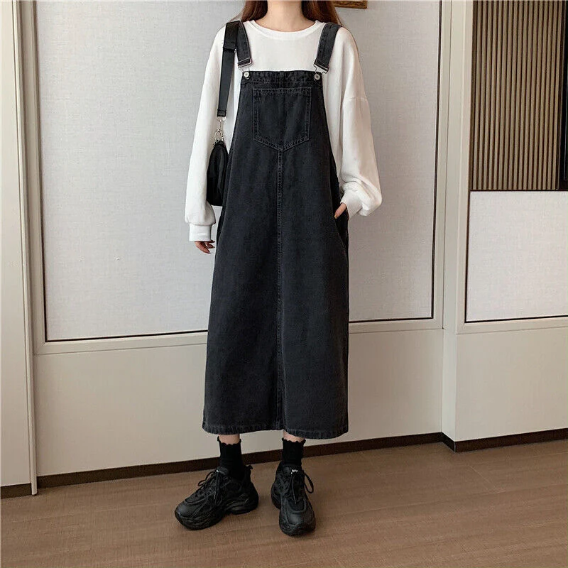 Lässiges Jeans-Latzkleid mit Vordertasche - Arvani