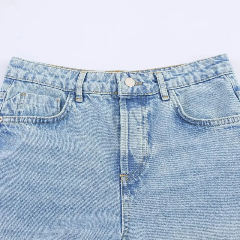Damen weite Jeans mit floralen Spitzenapplikationen