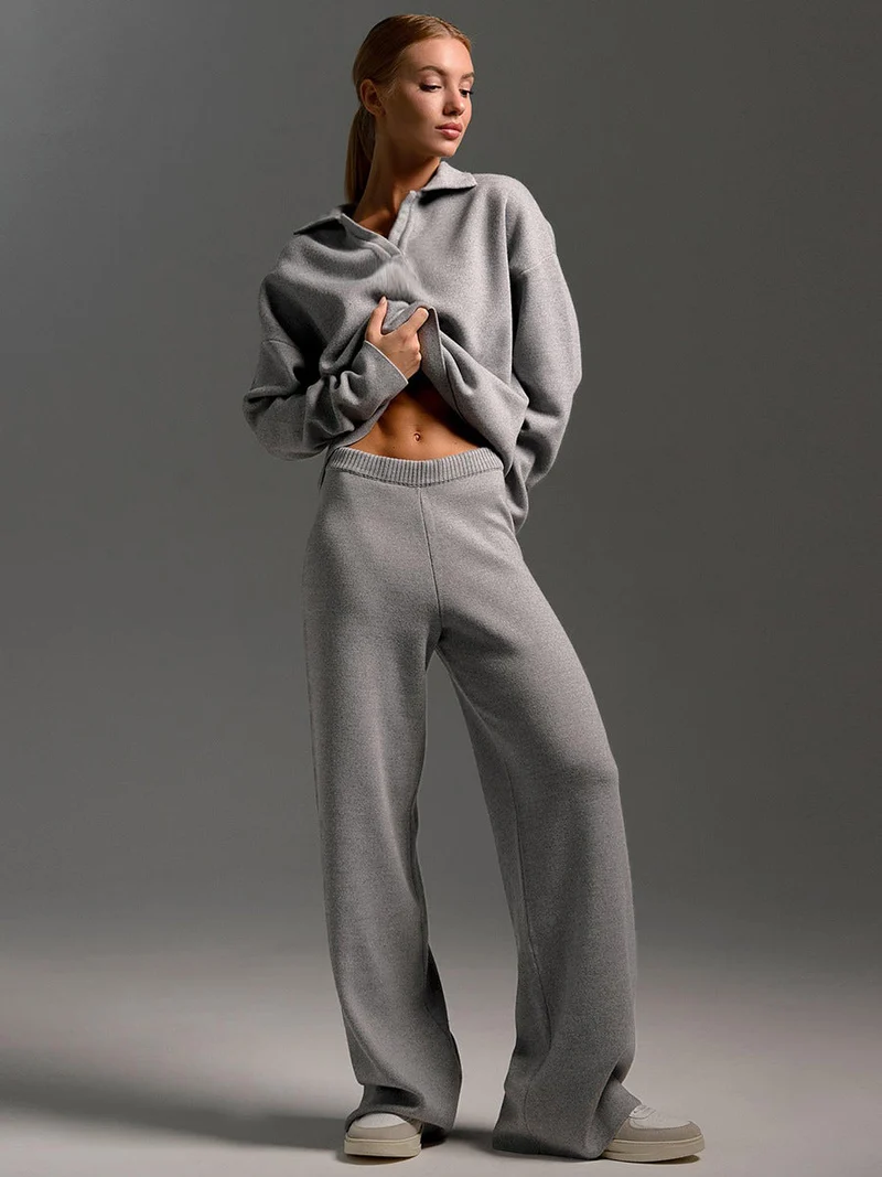 Damen-Loungewear-Set - Oversized Sweatshirt und lockere Hose