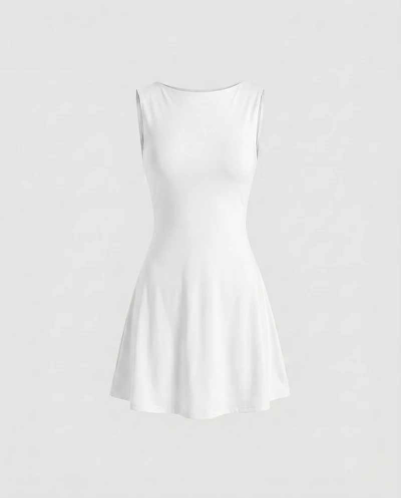 Damen Sportliches Minikleid mit figurbetontem Schnitt und elegantem Rundhalsausschnitt