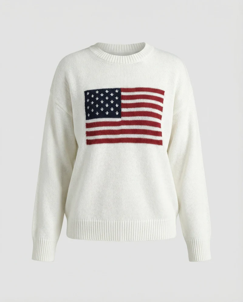 Amerikanische Flagge Rundhalsausschnitt Pullover
