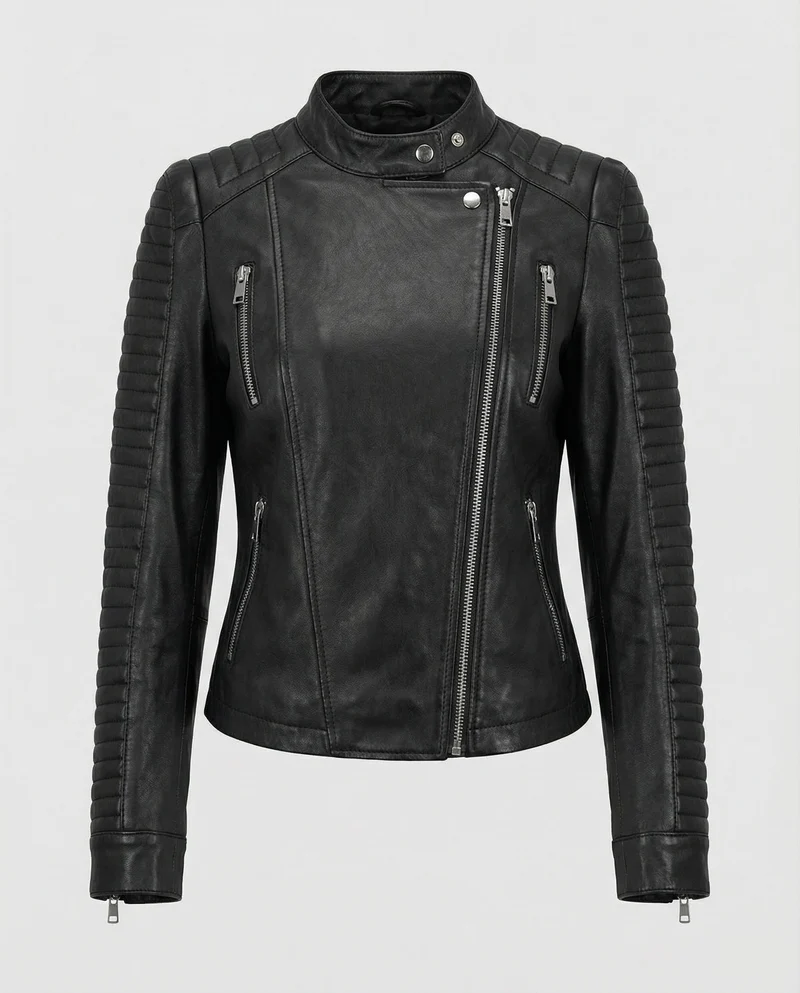 Damen Lederjacke Stilvoll Zeitlos