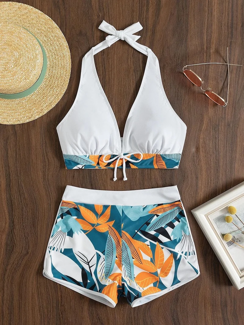 Damen Sportliches Bikiniset mit floralem Design