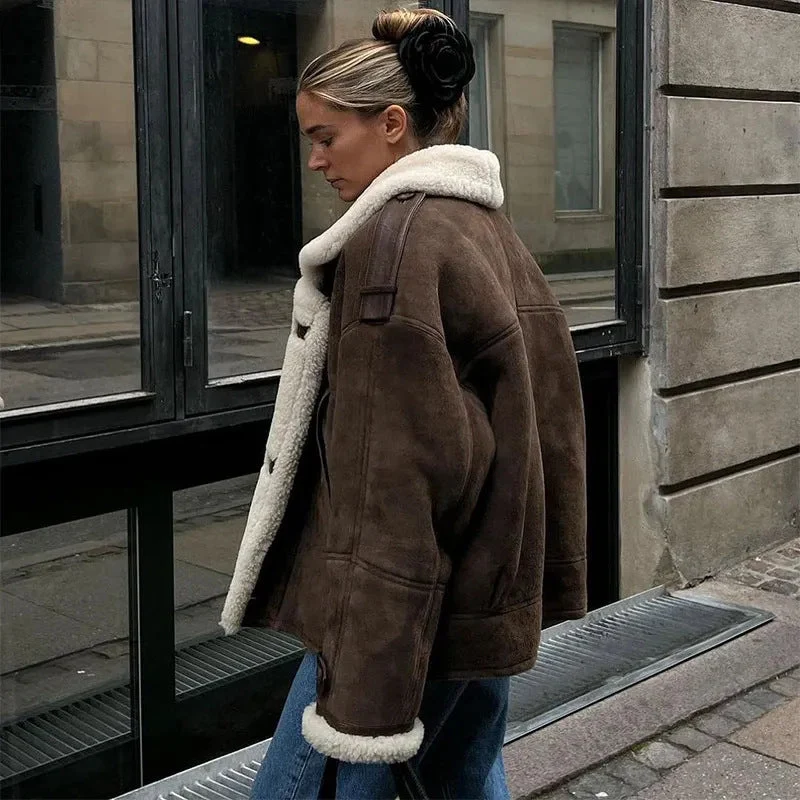 Damen Warme Lammfelljacke mit bequemem Schnitt - Arvani