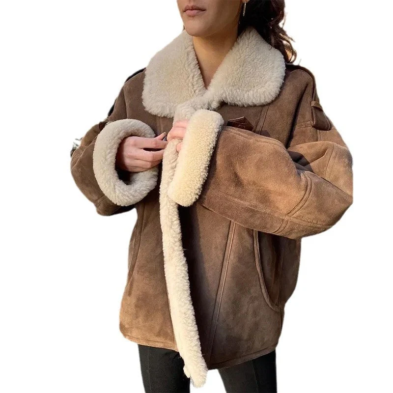 Damen Warme Lammfelljacke mit bequemem Schnitt - Arvani