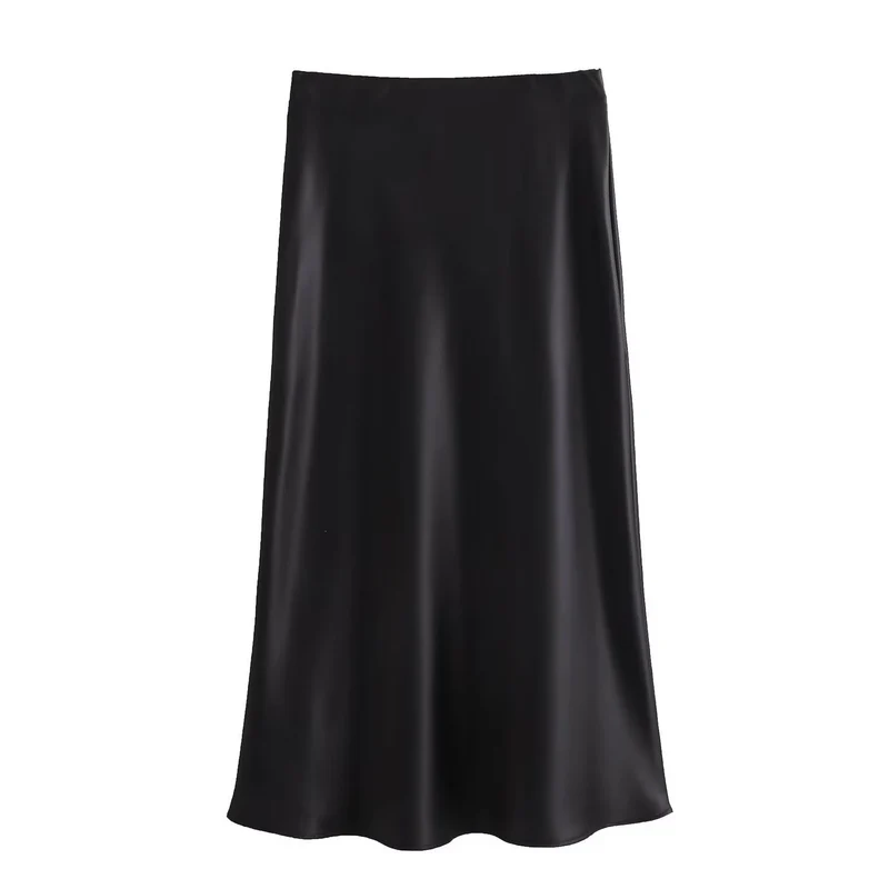 Damen langer Satinrock