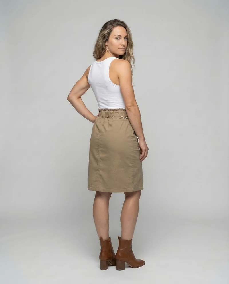 Damen Rock Tailliert Cargo Taschen