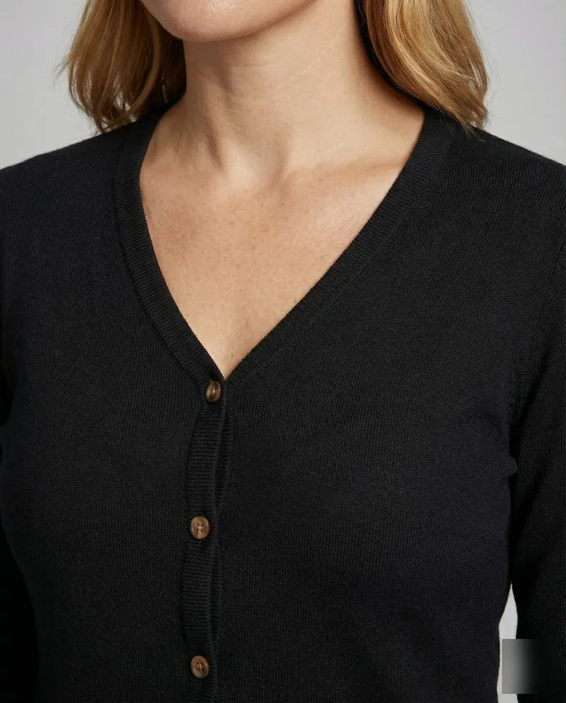 Damen Schmale V-Ausschnitt Feinstrick Cardigan