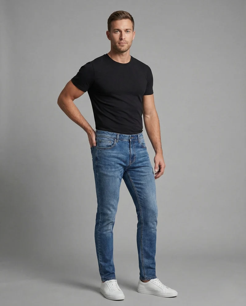 Herren Jeans Gerade Elastisch