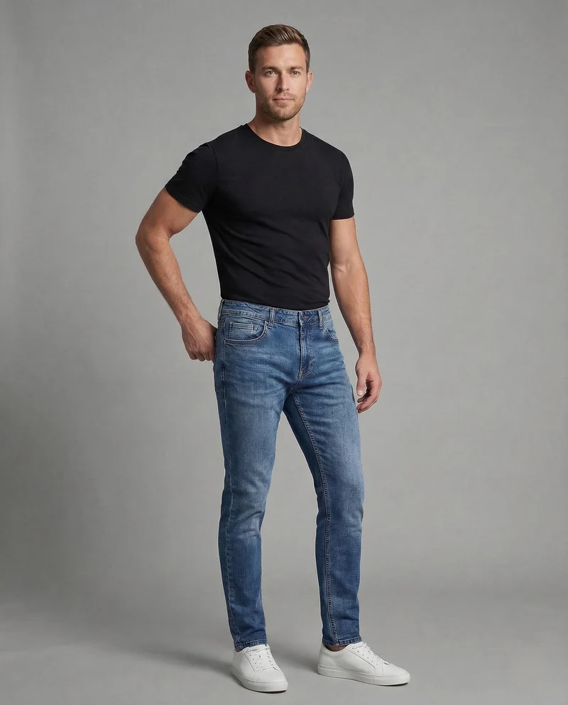 Herren Jeans Gerade Elastisch