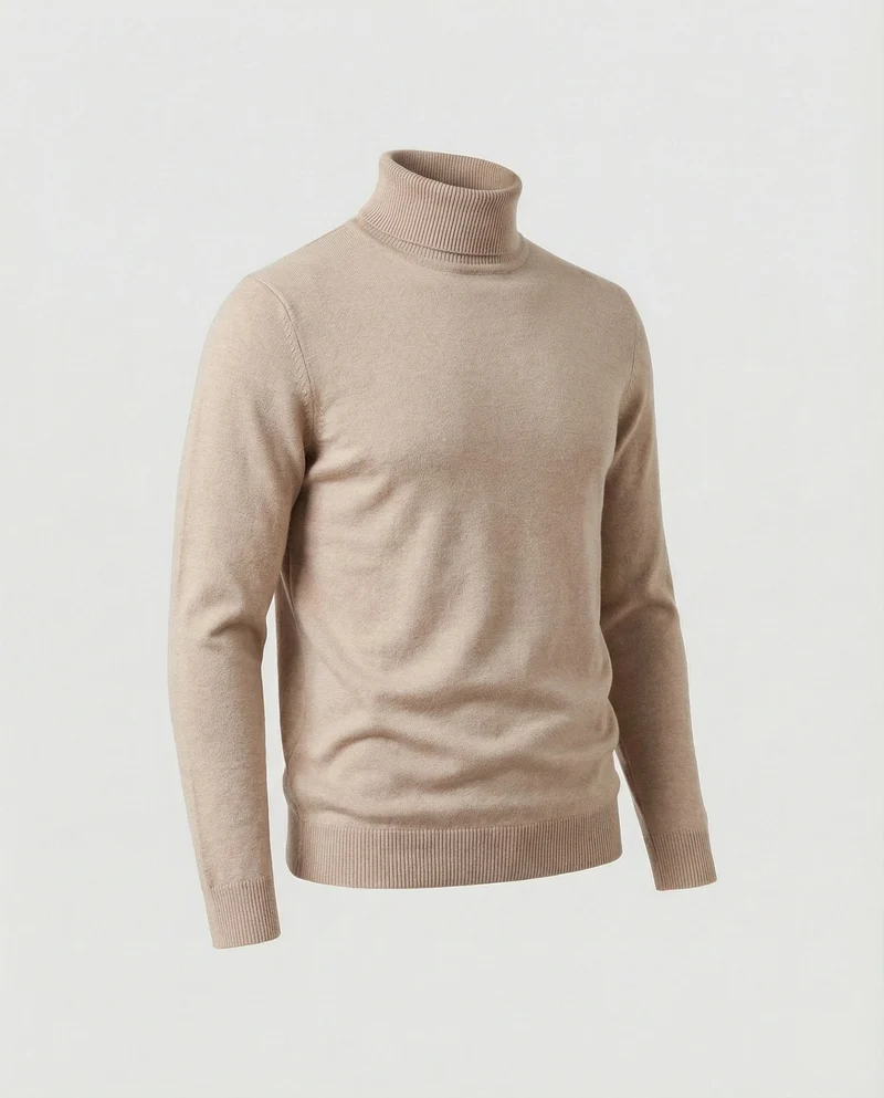 Herren Rollkragenpullover aus weichem Merinowolle