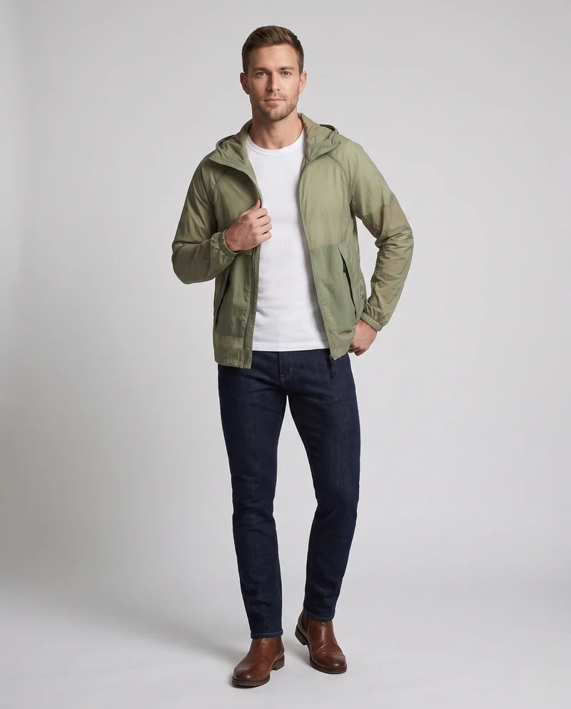 Unisex nan ultraleichte atmungsaktive Windjacke mit Kapuze, Packfunktion und Kordelzug Nord Taschen