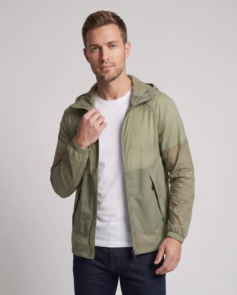 Unisex nan ultraleichte atmungsaktive Windjacke mit Kapuze, Packfunktion und Kordelzug Nord Taschen