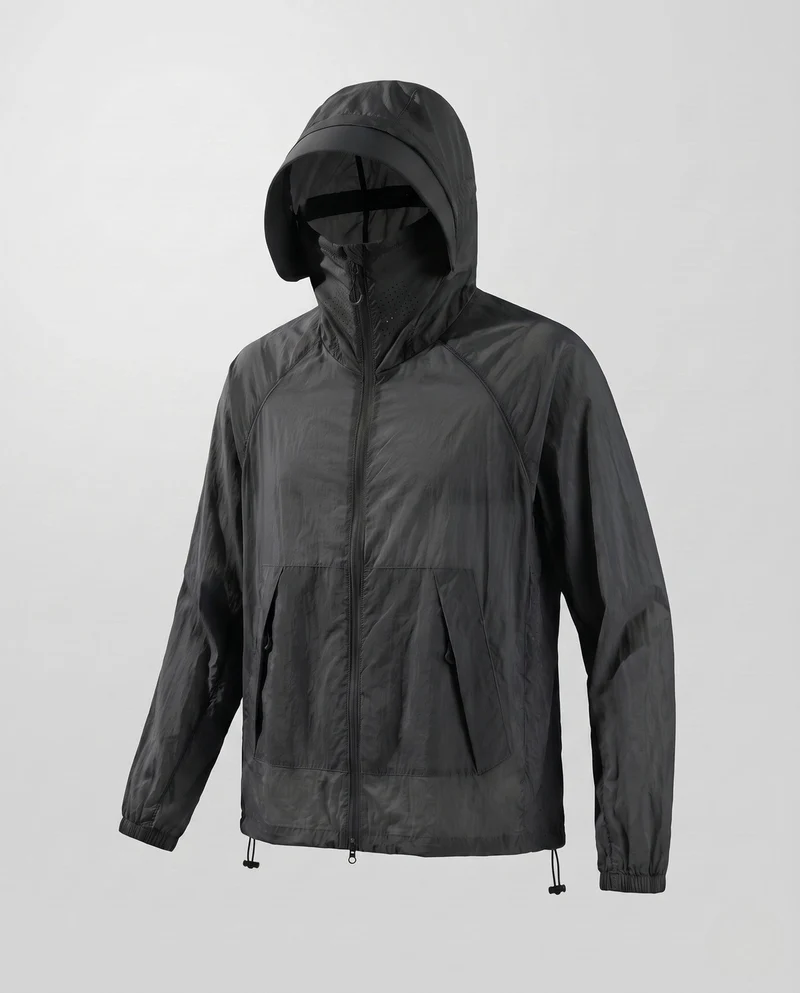 Unisex nan ultraleichte atmungsaktive Windjacke mit Kapuze, Packfunktion und Kordelzug Nord Taschen