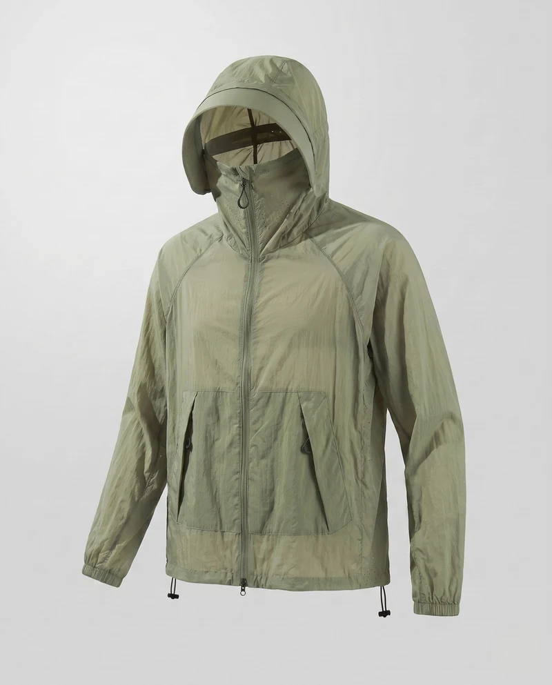 Unisex nan ultraleichte atmungsaktive Windjacke mit Kapuze, Packfunktion und Kordelzug Nord Taschen