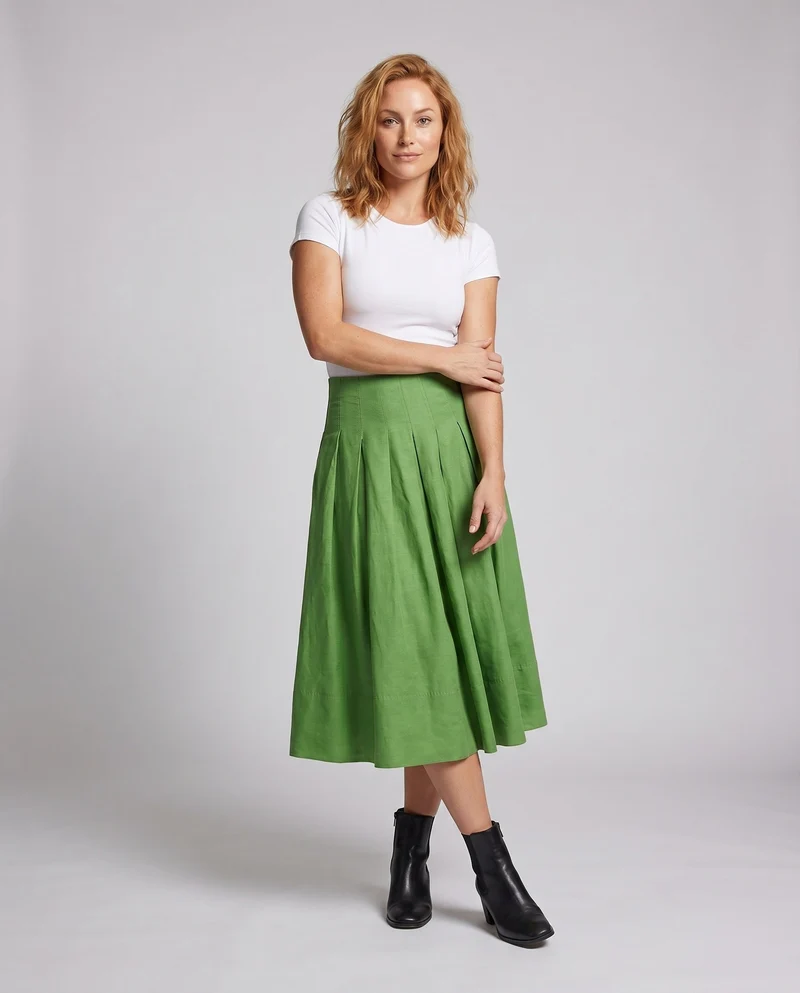 Damen Midi-Rock mit elegantem Plissee-Design und praktischen Seitentaschen Nord Taschen
