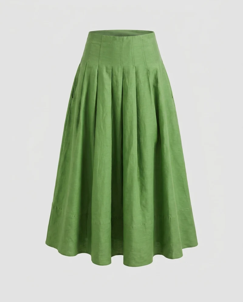 Damen Midi-Rock mit elegantem Plissee-Design und praktischen Seitentaschen Nord Taschen