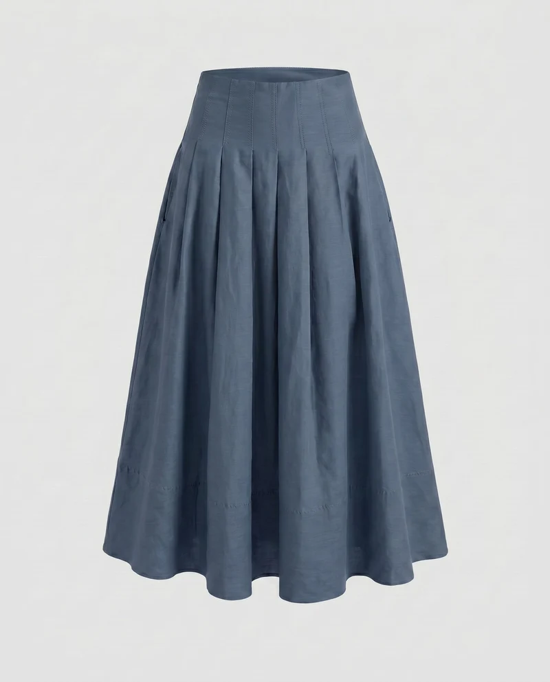 Damen Midi-Rock mit elegantem Plissee-Design und praktischen Seitentaschen Nord Taschen