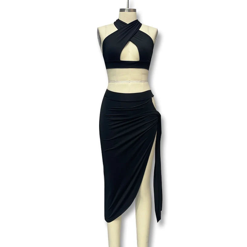 Damen Elegantes Cut-Out Kleid mit Wickeloptik und tiefem Ausschnitt