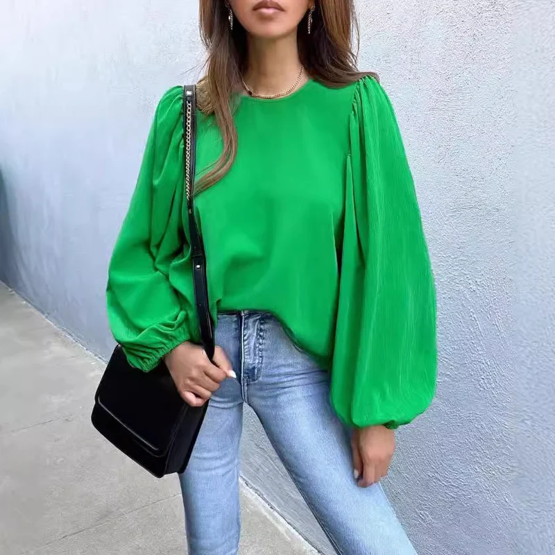 Damen Elegante Bluse mit Puffärmeln