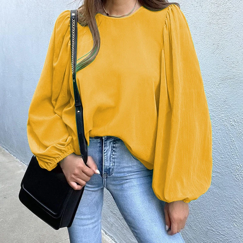 Damen Elegante Bluse mit Puffärmeln