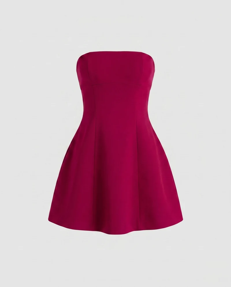 Damen Strapless Minikleid mit figurbetontem Schnitt und elegantem Design
