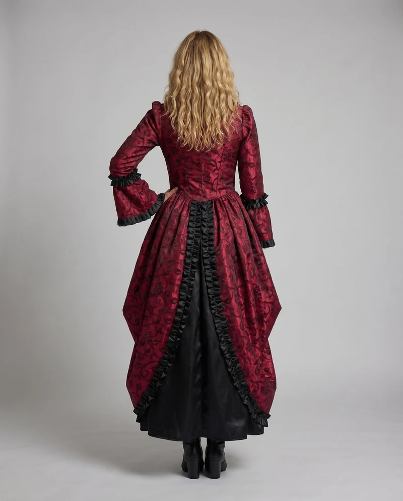Damen Ballkleid Barockstil Korsage Glockenärmel