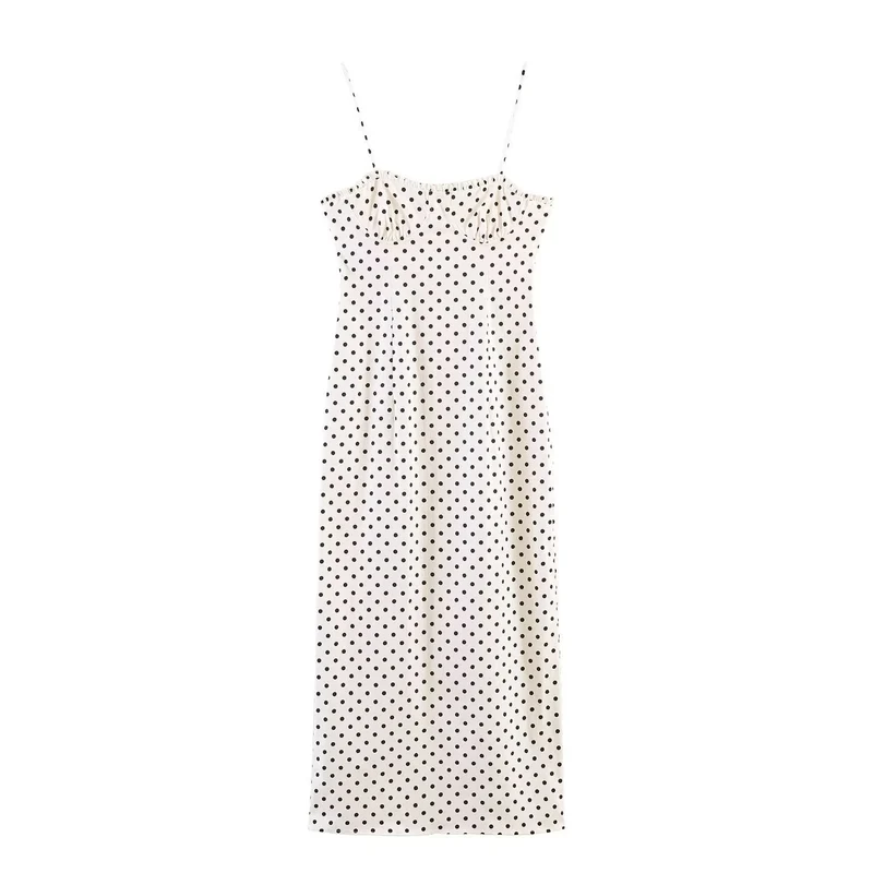 Damen Maxikleid mit Polka-Dots
