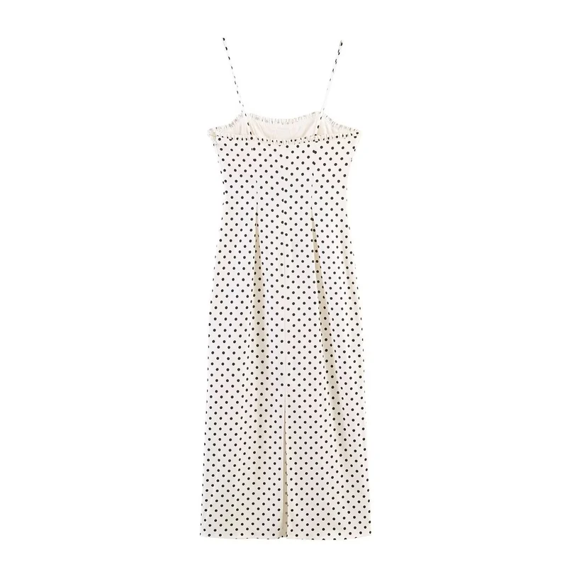 Damen Maxikleid mit Polka-Dots