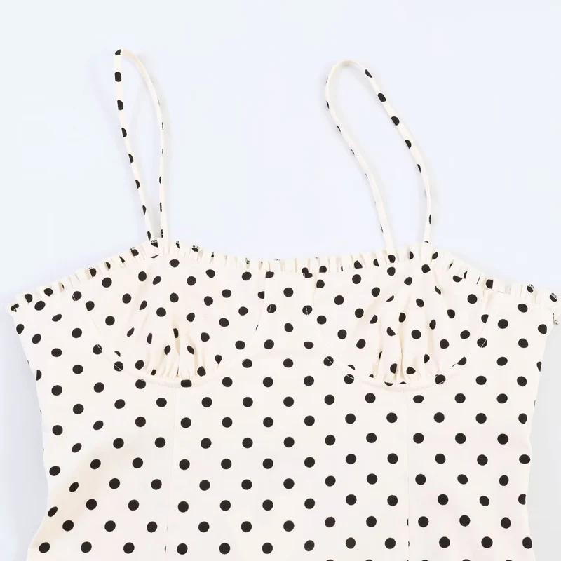 Damen Maxikleid mit Polka-Dots