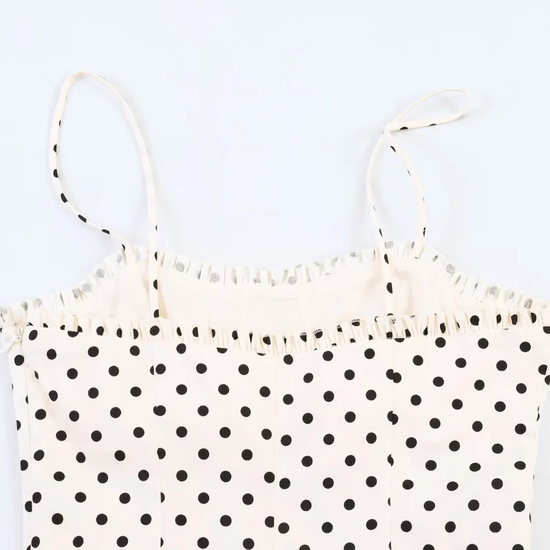 Damen Maxikleid mit Polka-Dots