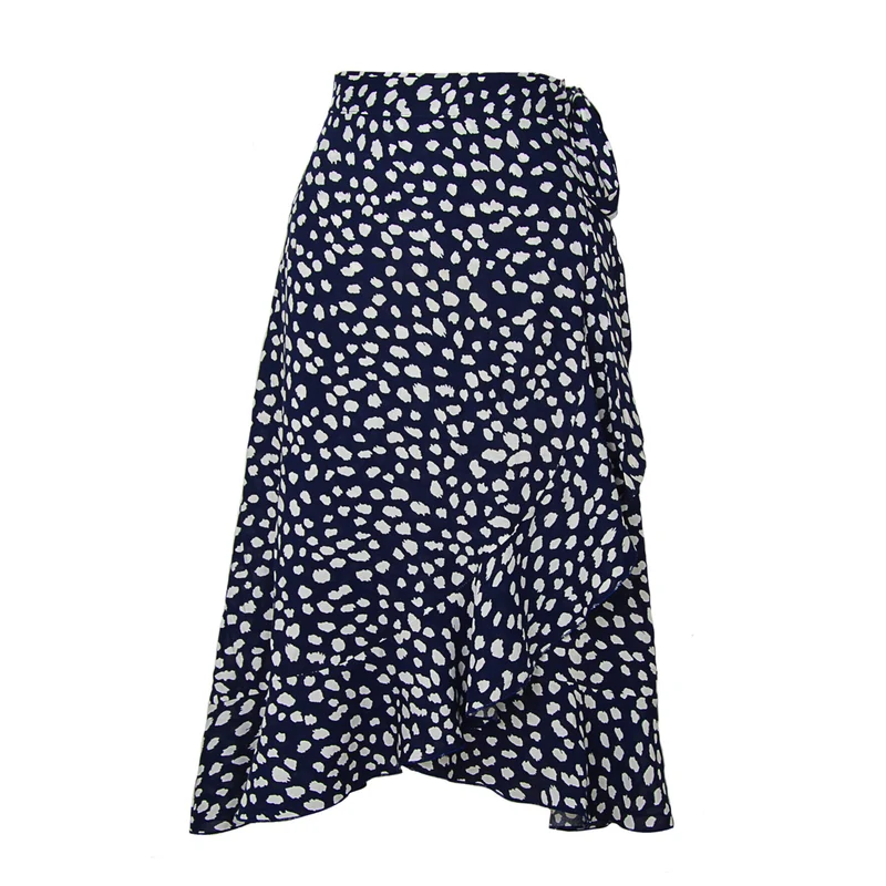 Damen Wickelrock mit asymmetrischem Volant und seitlichem BindNord Taschenand