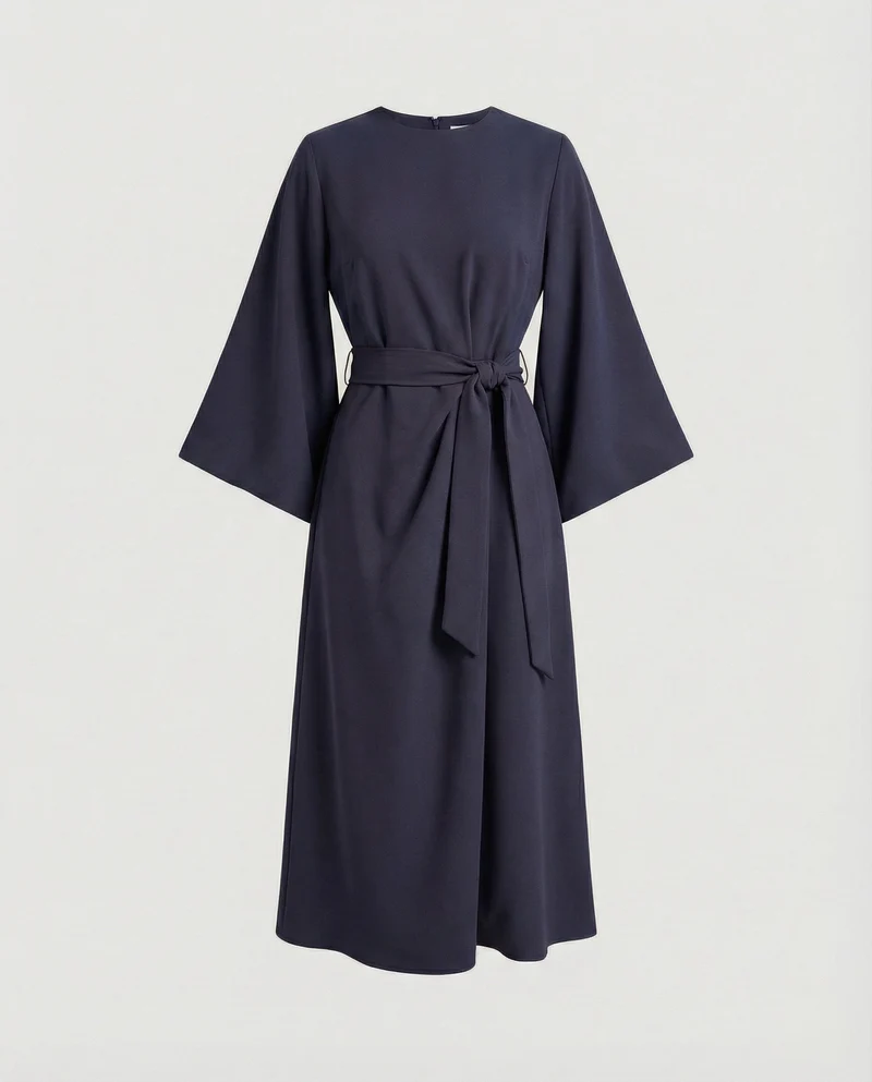 Elegantes Kleid mit Laternenärmeln und Gürtel