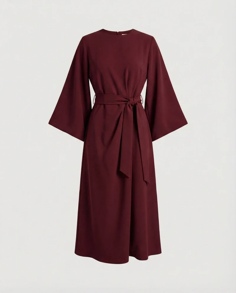 Elegantes Kleid mit Laternenärmeln und Gürtel