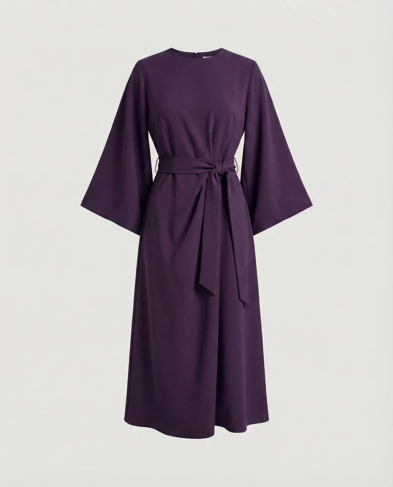 Elegantes Kleid mit Laternenärmeln und Gürtel