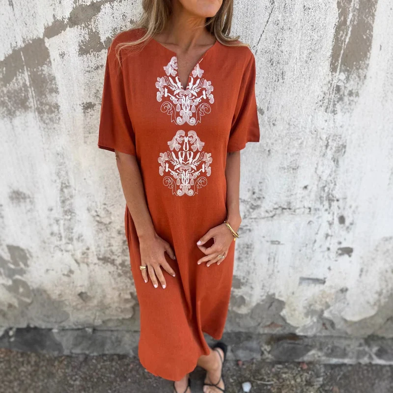 Damen Sommerliches Kleid mit aufwendiger Stickerei