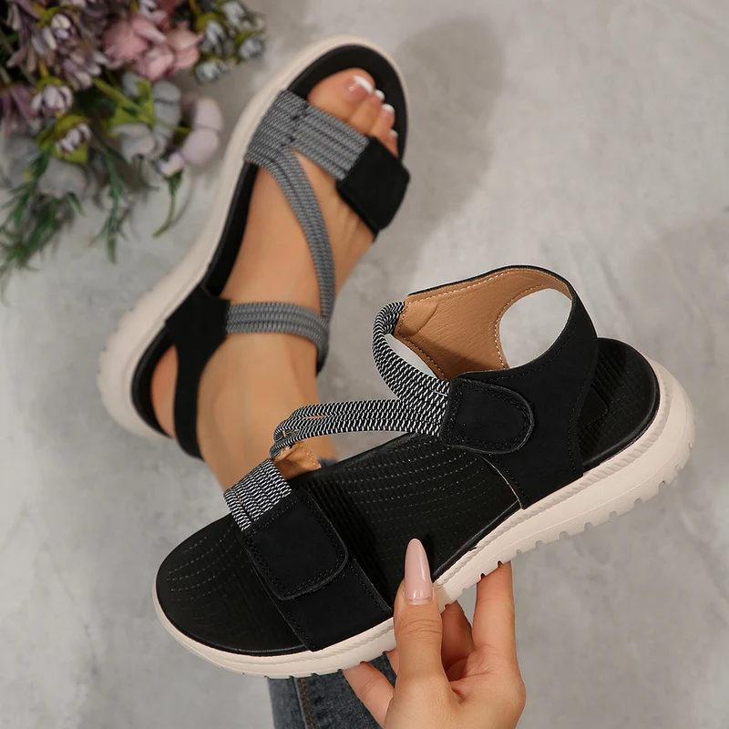 Damen Komfortable Freizeitsandalen mit verstellbarem Riemendesign