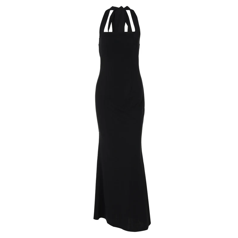 Damen Elegantes Maxikleid mit quadratischem Ausschnitt und figurbetonter Silhouette