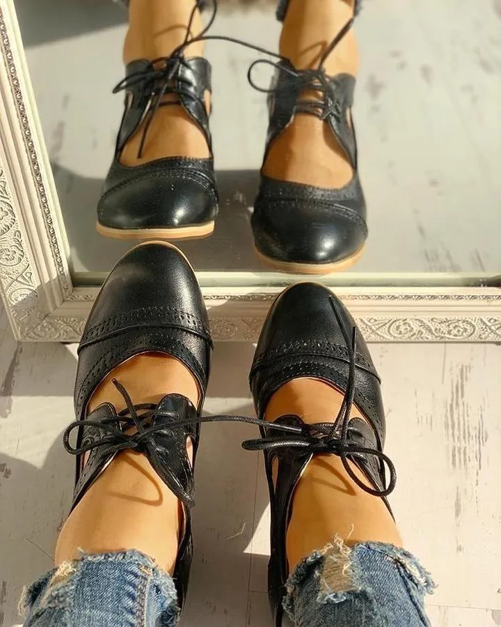 Weinlese Schuhe für Damen Stilvolle Komfortschuhe Im Retro Look