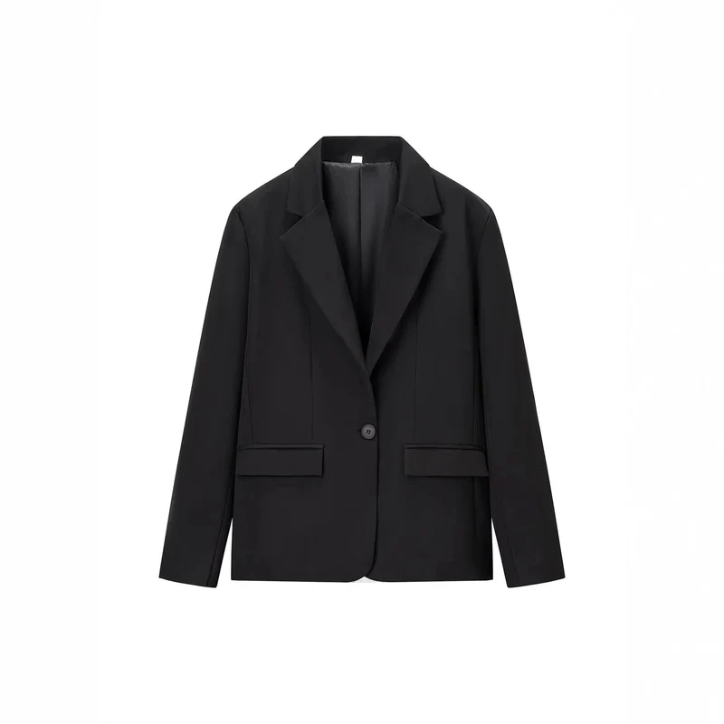 Damen elegantes Anzug-Set mit tailliertem Blazer und weit geschnittenen Hosen