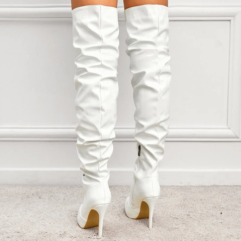 Kniehohe Lange Stiefel für Frauen mit Super Hohem Absatz für Partys