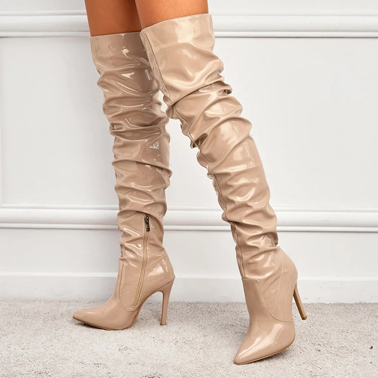 Kniehohe Lange Stiefel für Frauen mit Super Hohem Absatz für Partys
