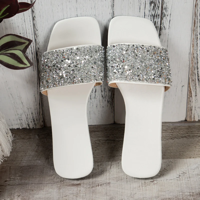 Damen Glamouröse Riemensandalen mit funkelnden Strassdetails