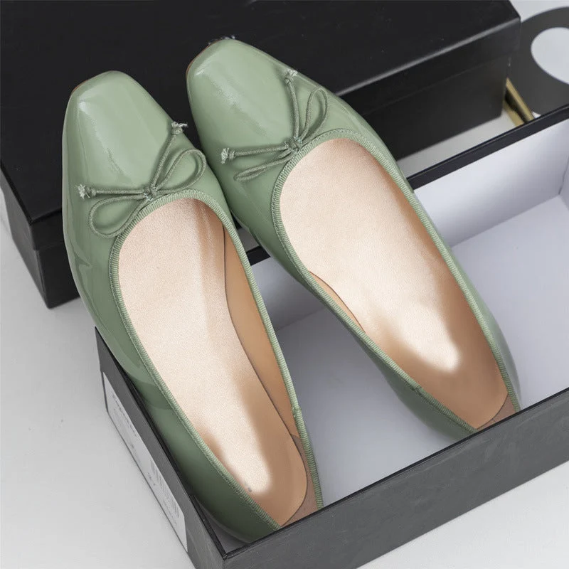 Damen elegante Ballerinas mit feinem Lackleder-Obermaterial und modischem Schleifen-Detail Nord Taschen