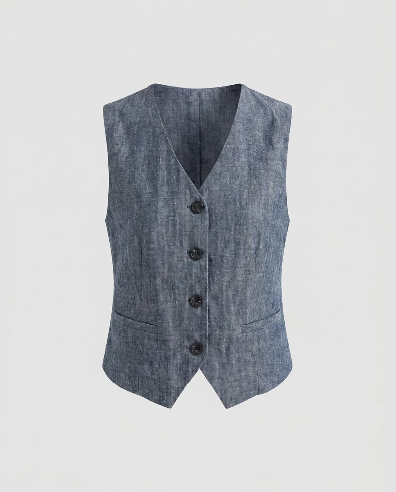 Damen Weste mit Knopfleiste und modernem Schnitt