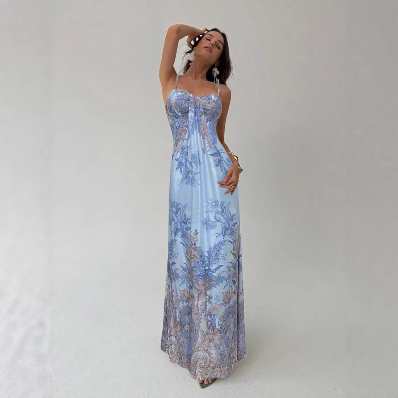 Damen Maxikleid mit floralem Design