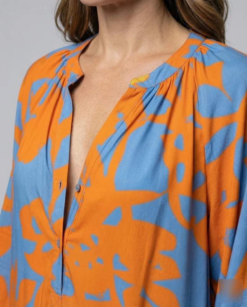 Damen Fließende Kaftan MischgewNord Taschene Kaftan-Maxikleid